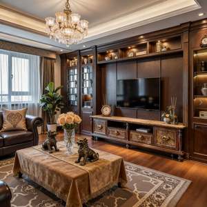 BALOM Customized Living Room Furniture North American Black Walnut Simple Modern Solid Wood <b>TV</b> Cabinet for Home Living Room - Product Image 1