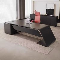 Bureau de Président Peint Shunzhan – Moderne, Simple, Élégant, Grand Bureau de Direction en Bois avec Rangement Mobile, Ligne Droite, MDF Sain
