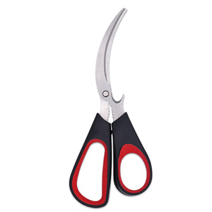 Stainless Steel <b>Kitchen</b> <b>Scissors</b> Elbow Shape Heavy Duty For Seafood Deveining Home Use Blue Black And Red Black - Product Image 2