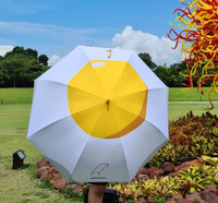 Vente en gros de parapluie de golf enduit UV argenté de 30 pouces imprimé sur mesure pour les promotions