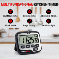 Minuteur de cuisine numérique ThermoPro TM01 noir, fabriqué en Chine