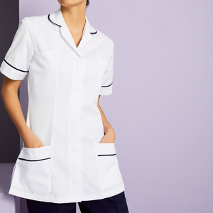 <span class=keywords><strong>Blouse</strong></span> de personnel d'entretien hôtelier, printemps automne, manches courtes, couleur personnalisée, logo, polyester/coton, tenue de femme de chambre, serveur, serveuse - Product Image 4