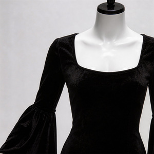 Vestido largo gótico de sirena para mujer, disfraz de Halloween, alas de murciélago, vampiro, bruja, fiesta, actuación en escenario, material sintético - Product Image 4