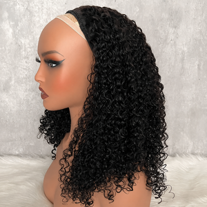Perruque 3-en-1 mi-longue en cheveux humains, <span class=keywords><strong>afro</strong></span> crépu bouclé, avec cordon de serrage, sans colle, à clipser, fabriquée à la machine, pour femmes noires, vente en gros - Product Image 5