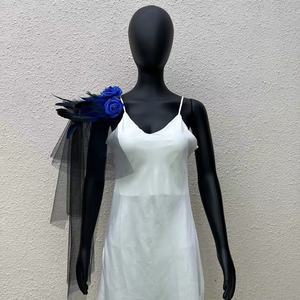 Épaulettes gothiques en plumes de poulet, faux col en tulle, châle de performance d'Halloween, ornement de gilet pour défilé - Product Image 4