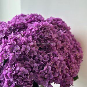 G167 Día de San Valentín Telón de fondo Decoración <span class=keywords><strong>Lila</strong></span> Púrpura Hortensia Tema Boda Arreglo floral Flores de hortensia artificiales - Product Image 4