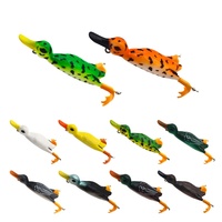 Leurre souple flottant en forme de grenouille biomimétique, imitation canard, 12 cm, 22 g, 10 pièces, pour la pêche en surface