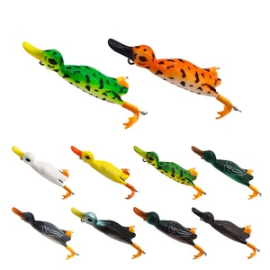 Esche Artificiali Galleggianti a Forma di Anatra Biomimetica da 4,72 Pollici e 0,79 Once, Confezione da 10 Pezzi, Esche Morbide a Forma di Rana - Product Image 1