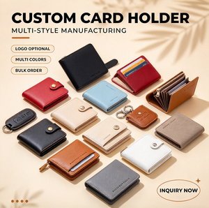 Custom Wholesale RFID Blocking Card <b>Holder</b> Multi Slots <b>ID</b> Card Cover Leather Card Sleeve Genuine Leather Available - Product Image 1