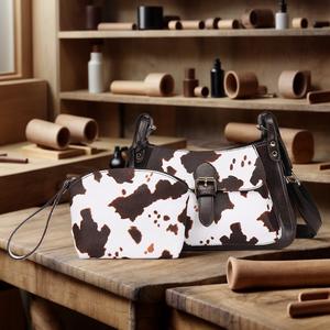 กระเป๋าถือ/กระเป๋าสะพายข้างสไตล์โบฮีเมียนลายวัวย้อนยุคแบบยุโรปและอเมริกาสำหรับผู้หญิง มีจำหน่ายบน TK - Product Image 2