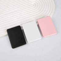 Miroir de maquillage portable double face, noir, blanc, rose, pour voyage, miroir compact avec logo personnalisé