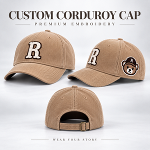 Casquettes de sport ajustables de haute qualité pour l'extérieur, casquettes snapback, chapeau personnalisé avec logo brodé 3D, casquette de baseball en velours côtelé - Product Image 5
