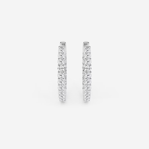Boucles d'oreilles créoles 2 carats en diamant de laboratoire rond pour femme, élégantes, scintillantes, bijoux fins, cadeau de luxe minimaliste - Product Image 4