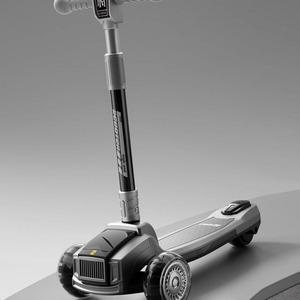 สกู๊ตเตอร์เด็ก สีแดงและสีเทา ปรับความสูงได้ พับเก็บได้ สำหรับเด็กอายุ 3-6 ปี - Product Image 5