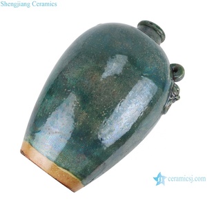<span class=keywords><strong>Vaso</strong></span> in Ceramica RZSP48 con Smalto Verde Craquelé e Decorazione a <span class=keywords><strong>Testa</strong></span> di Leone con Due Manici - Product Image 5