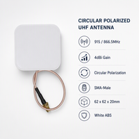 Antenne UHF polarisée circulaire haute performance 4dBi 915 MHz/866,5 MHz, antenne RFID ABS pour lecteur RFID de bureau