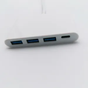 Hub Tipe C 4 in 1 beberapa adaptor, Hub adaptor tipe-c ke USB 3.0 PD Charing, kabel USB