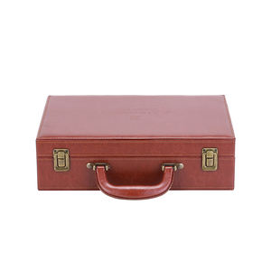 Custom Large Blue <strong>Briefcase</strong> Tool <strong>Storage</strong> <strong>Box</strong> Wine <strong>Box</strong> PU Leather Wooden Gift Suitcase Handmade Wooden Boxes - Product Image 6