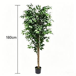 Árbol Artificial de Seda de Banyan de Plástico, Decoración Verde para Sala de Estar, Estantes, Bodas, Acción de Gracias y Navidad - Product Image 2