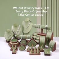 Walnoot houten mannequin nek display standaard juwelierszaak ring en armband dienblad display rek juwelenhouder Guangdong