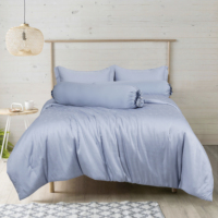 Ensemble de draps plats classiques en lyocell jacquard 100% couleur unie personnalisable