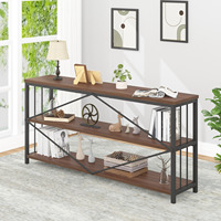 Table d'entrée minimaliste, table de canapé, étagère métallique étroite de 63 pouces de long avec support en X, support de rangement personnalisé ODM pour hall d'entrée et bureau
