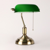Lampe de table tactile à intensité variable Jpungsun, traditionnelle, verte, avec port USB, lampe de table de banquier, décoration de la maison, lumière de table