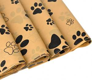 Papel de Envolver de Color Marrón con Estampado de Huellas de Animales y Logotipo Personalizado para Ropa, Calcetines y Zapatos de Mujer, Embalaje Reciclable de Primera Calidad para Regalos - Product Image 5