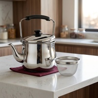 Bouilloire japonaise Degin 2L en acier inoxydable compatible induction avec filtre, design écologique, pour la préparation du thé sur cuisinière domestique