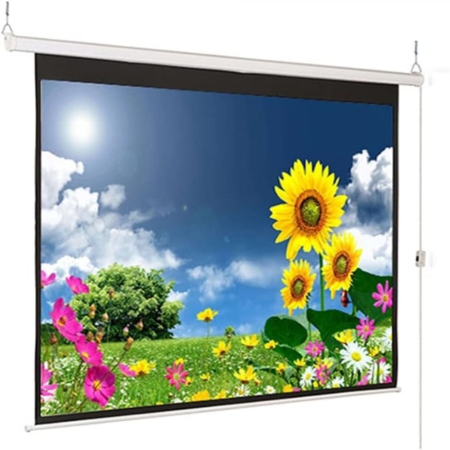 Alr Electronic Projector Movie Screen 4K HD16:9 Foldable and 150 Inch Motorized Projection Screen for Home Party Office