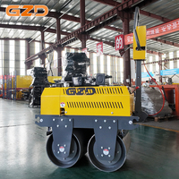Compacteur routier vibrant à deux tambours GZD OEM 600 mm, poussé à la main, avec moteur diesel Changfa 178F