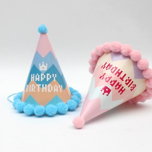 Vendita calda simpatico cartone animato torta decorazione festa di <span class=keywords><strong>compleanno</strong></span> dea rosa pelliccia palla cappello per coppie e bambini - Product Image 2