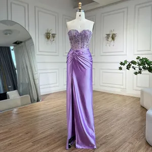 Abito da Sera Arabo di Lusso Serene Hill Dubai, Modello Sirena con Perline, Colore Lilla, per Matrimoni <span class=keywords><strong>e</strong></span> Feste 2024 LA72329 Personalizzabile - Product Image 3