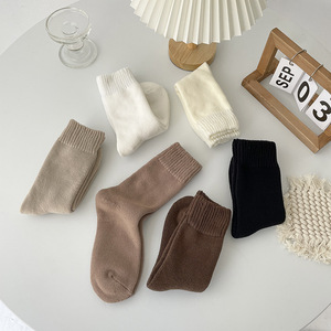 Women Thermal Socks Cotton Mid Calf Solid Color Warm Casual Winter Autumn Socks for Women Youth 18 40 Years Old - Product Image 2