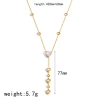 Kalung Wanita Baja Anti Karat Lapis Emas 18k, Kalung Panjang Zirkon Mewah Ringan untuk Pesta Wanita