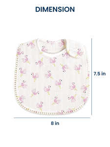 olka Tots Juego de baberos de muselina, paquete de 3, de doble capa de algodón para bebés con estampados de flamencos, arcoíris y lunares para comidas sin ensuciar - Product Image 4