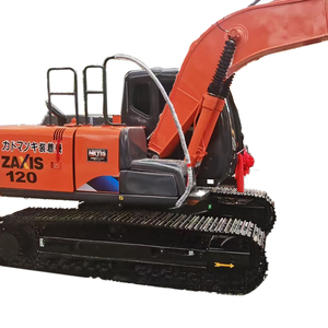 Excavadora de cadenas Hitachi ZX120 usada a bajo precio, original de Japón, 10-12 toneladas, pocas horas, lista para envío, buen estado, con martillo hidráulico. - Product Image 1