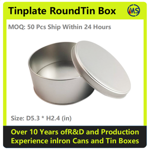 Sofort lieferbare runde Keksdosen aus der Fabrik – Mittelgroße Verpackung, zertifiziert, schneller Versand, silberfarben - Product Image 3