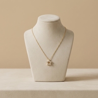 Collier en argent sterling S925 plaqué or K avec pendentif étoile incrusté de zircon, chaîne en corde, petit pendentif étoile à cinq branches, exquis