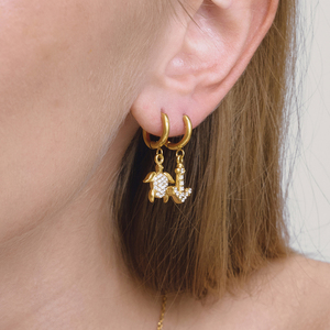 Pendientes de Acero Inoxidable con Baño de Oro de 18K J&D Luxury, Diseño de Animales Marinos (Ballena, Estrella de Mar, Tortuga), Joyería Colgante para Vacaciones de Verano, para <span class=keywords><strong>Boutique</strong></span> - Product Image 2