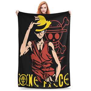 Manta de <span class=keywords><strong>manga</strong></span> de anime de una pieza para sofá, manta de felpa suave y peluda, colcha de varios tamaños para todas las estaciones - Product Image 1