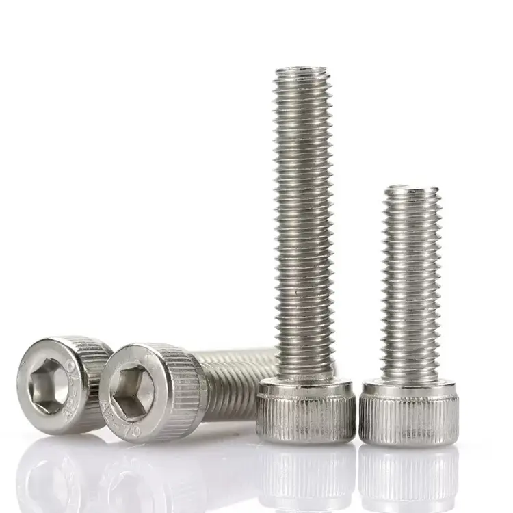 DIN912 304 Stainless Steel Cylinder Knurled Bolt Allen Drive Hex Socket Head Cap Screw M3 M4 M5 M6 M8 M10 M12 M14 M16 M20