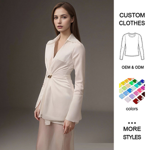 <span class=keywords><strong>Elegante</strong></span> Camicetta da Ufficio in Misto Seta e Spandex, Anti-Pilling, per l'Autunno (Blusas de Mujer) - Product Image 1