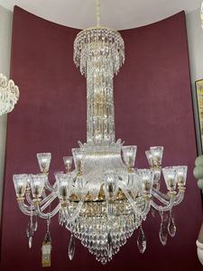 푸푸 로코코 럭셔리 골드 앤티크 브래스 크리스탈 LED 샹들리에 유럽 스타일 대형 호텔용 스위치 컨트롤 - Product Image 6