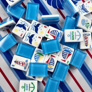 Fichas de mahjong estilo americano en stock, personalizadas con diseños especiales que presentan motivos de vida marina, perfectas para entretenimiento. - Product Image 4