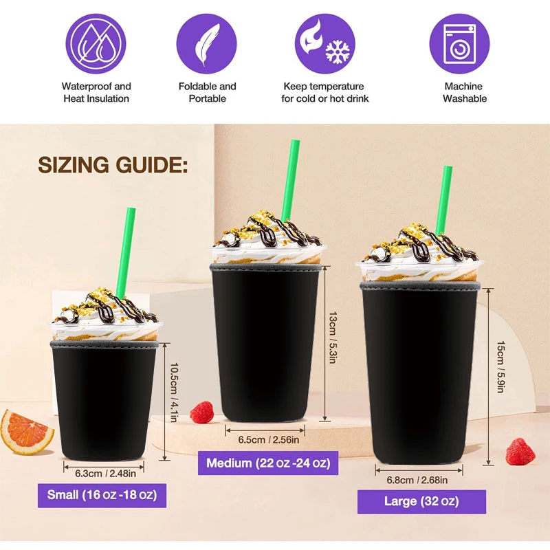 Swig Life Medium Iced Cup Coolie, Standard 22oz Iced Coffee Cup Insulator Sleeve With Handle, Neoprene Insulated Coolie Keeps Drinks Cold (Oklahoma