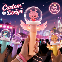 Bâton lumineux LED en plastique OEM ODM Ailes d'ange, 15 couleurs, poignée personnalisable avec logo, pour fans d'idols japonais, concerts et clubs de musique