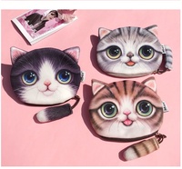 Dompet koin kucing ekor kecil lucu dompet kanvas Mini pendek mainan boneka Desain kartun kreatif