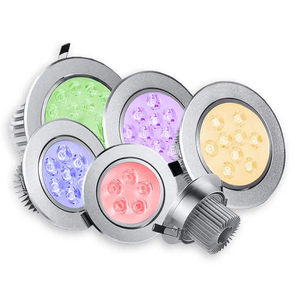 Home Office AC85-265V 3W 5W 7W 9W 12W Colorful Red Green Blue RGBW Ceiling Spot Light For Hallway Recessed LED Downlight