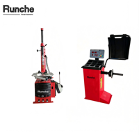 Machine à monter et équilibrer les pneus Runche FC-3018 220V, combo démonte-pneus et équilibreuse de roues certifié CE pour ateliers de pneus mobiles